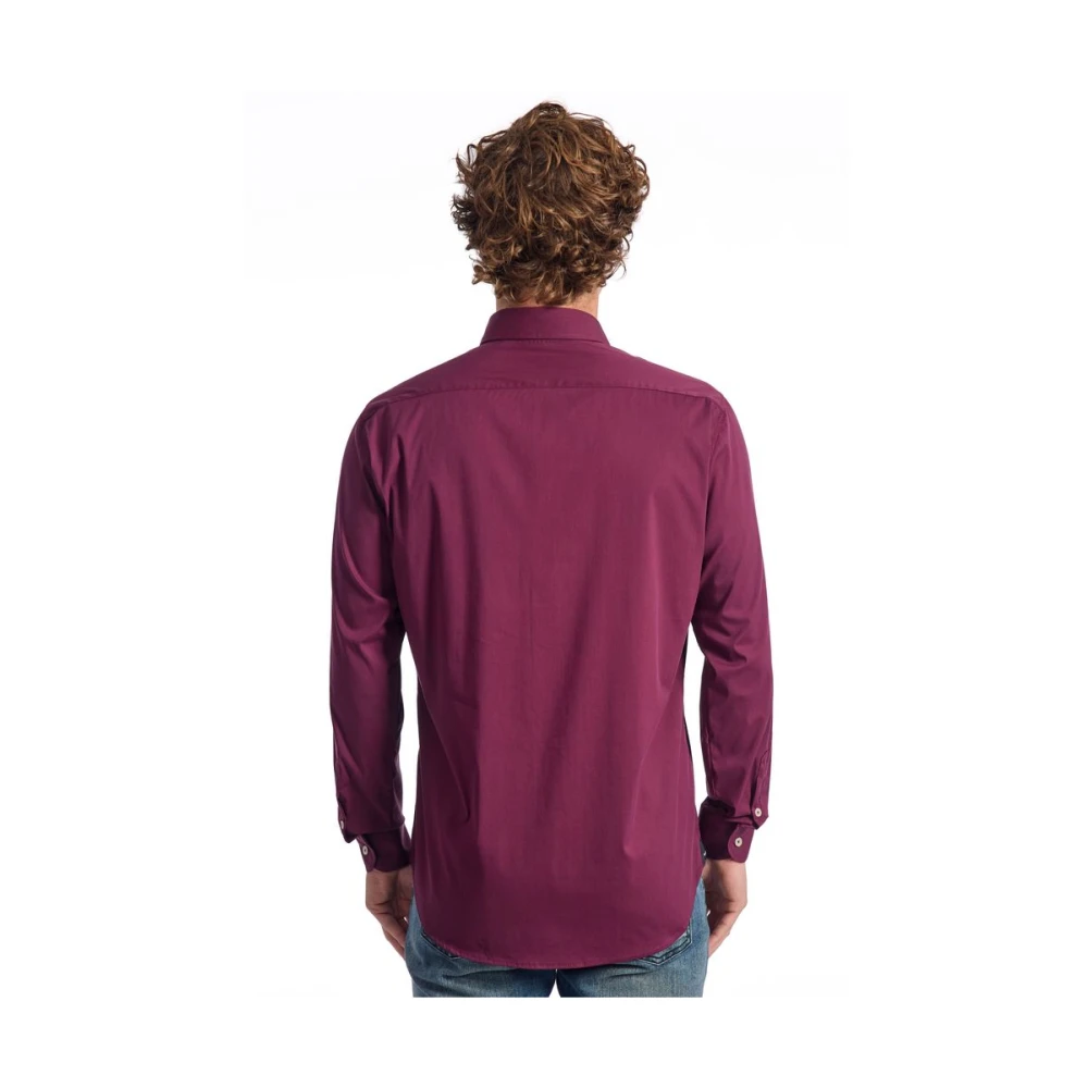 Baldinini Trendy Bourgondische Katoenen Overhemd Purple Heren