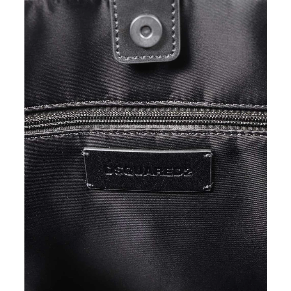 Dsquared2 Bedrukte Nylon Tote Tas Black Heren