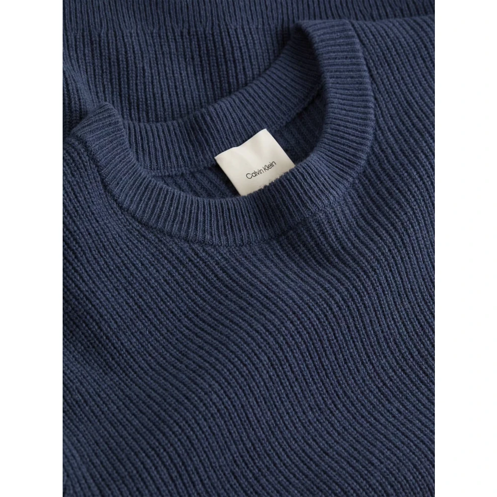 Calvin Klein Merino Ribgebreide Trui Black Heren