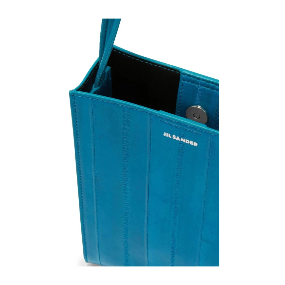 Jil Sander Blauwe Leren Crossbody Tas Blue Dames