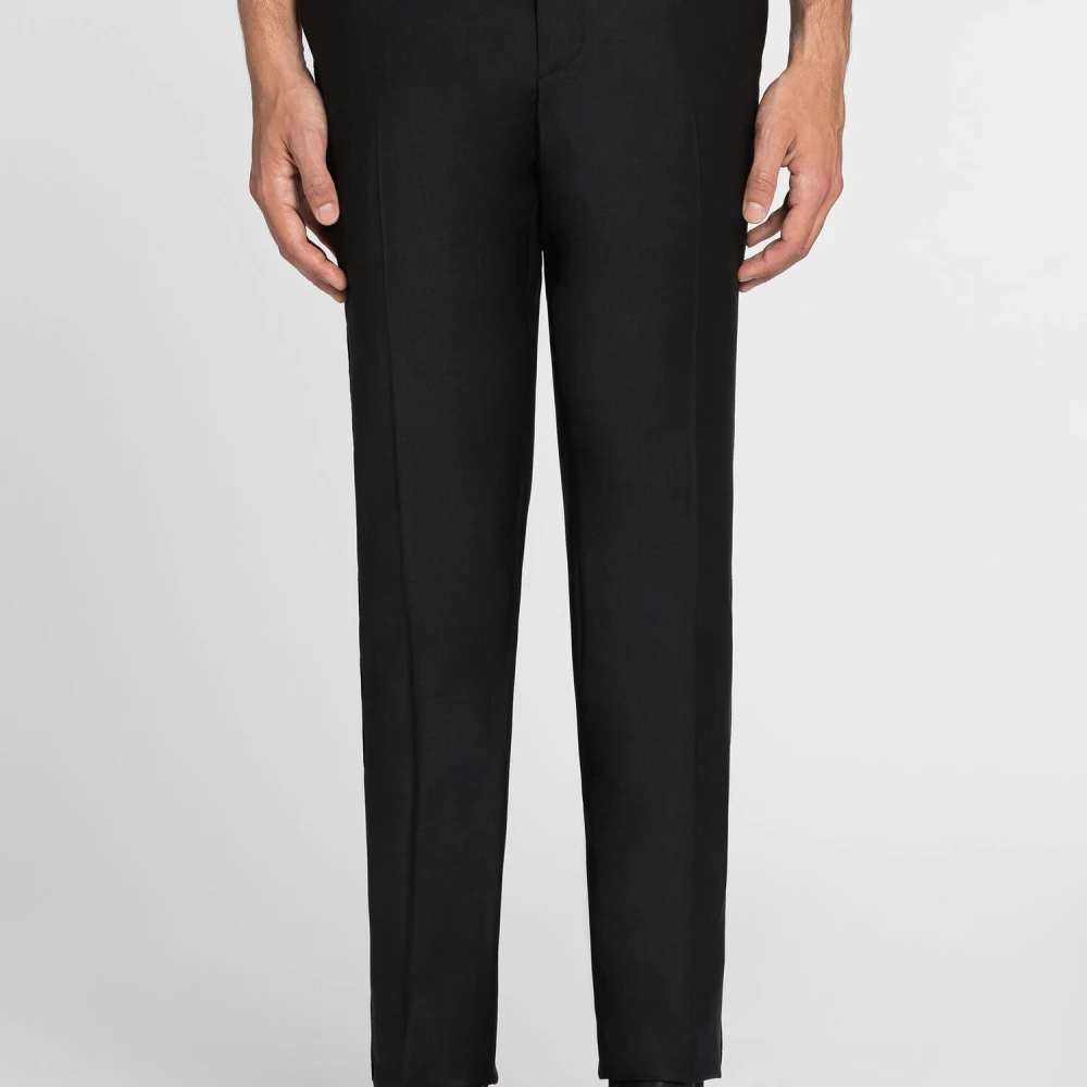 Roberto Cavalli Wollen Tuxedo Broek met Strepen Black Heren