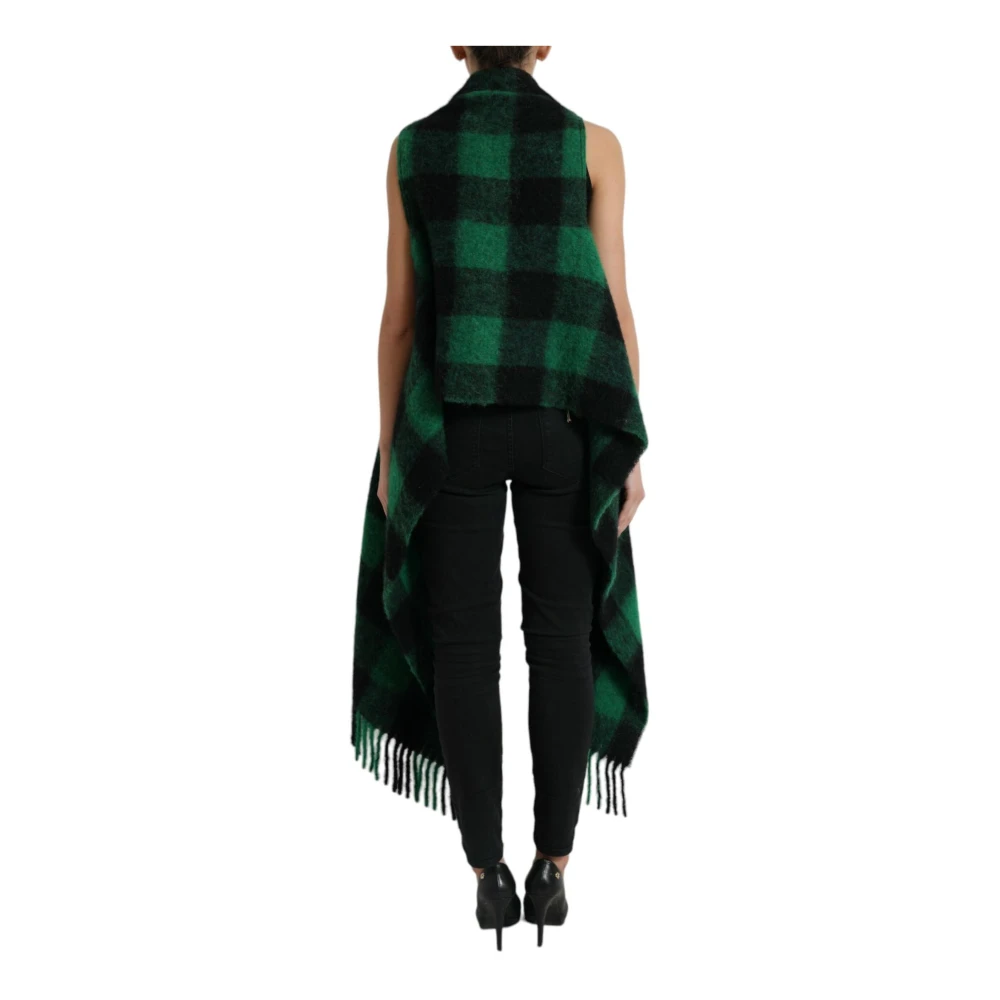 Dolce & Gabbana Buffalo Check Poncho Jas Multicolor Dames