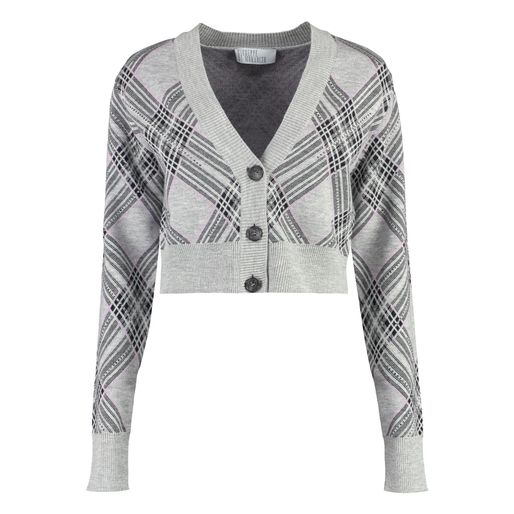 Giuseppe Di Morabito Merino wollen cardigan met strass Gray Dames
