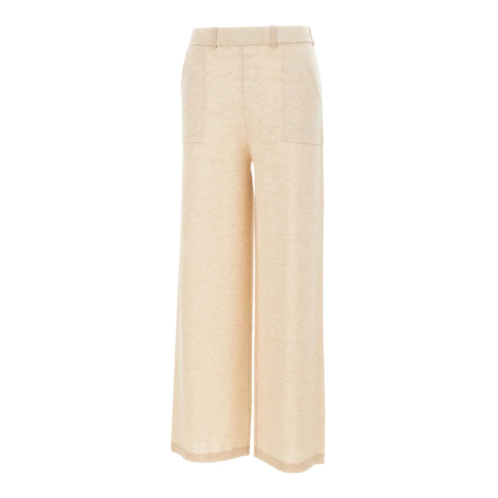 Kangra Beige Palazzo Trousers - Female - Straight Trousers - M - Trousers