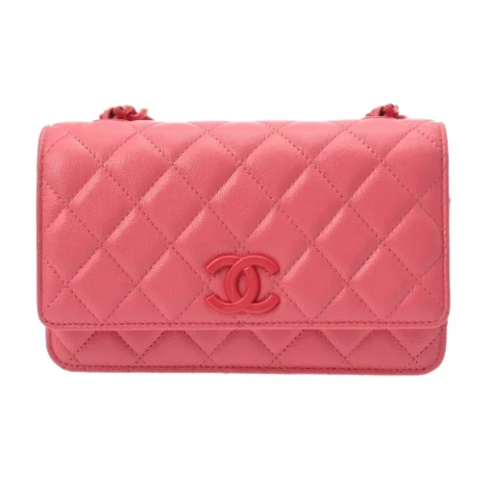 Chanel Vintage Pre-owned Leather chanel-bags Pink Dames
