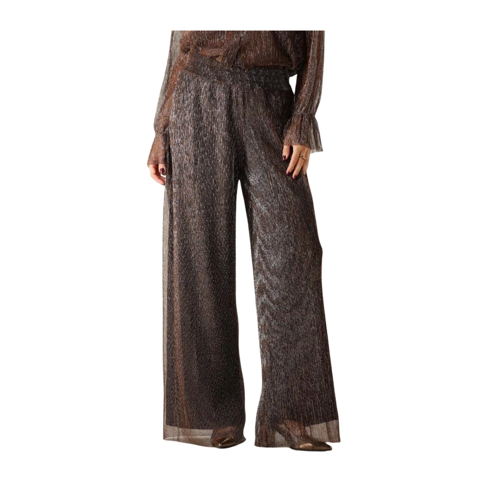Notre-v Bronzen Pantalon voor stijlvolle vrouwen Brown Dames