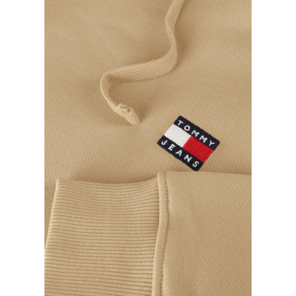 Tommy Jeans Beige Badge Hoodie voor Heren Beige Heren