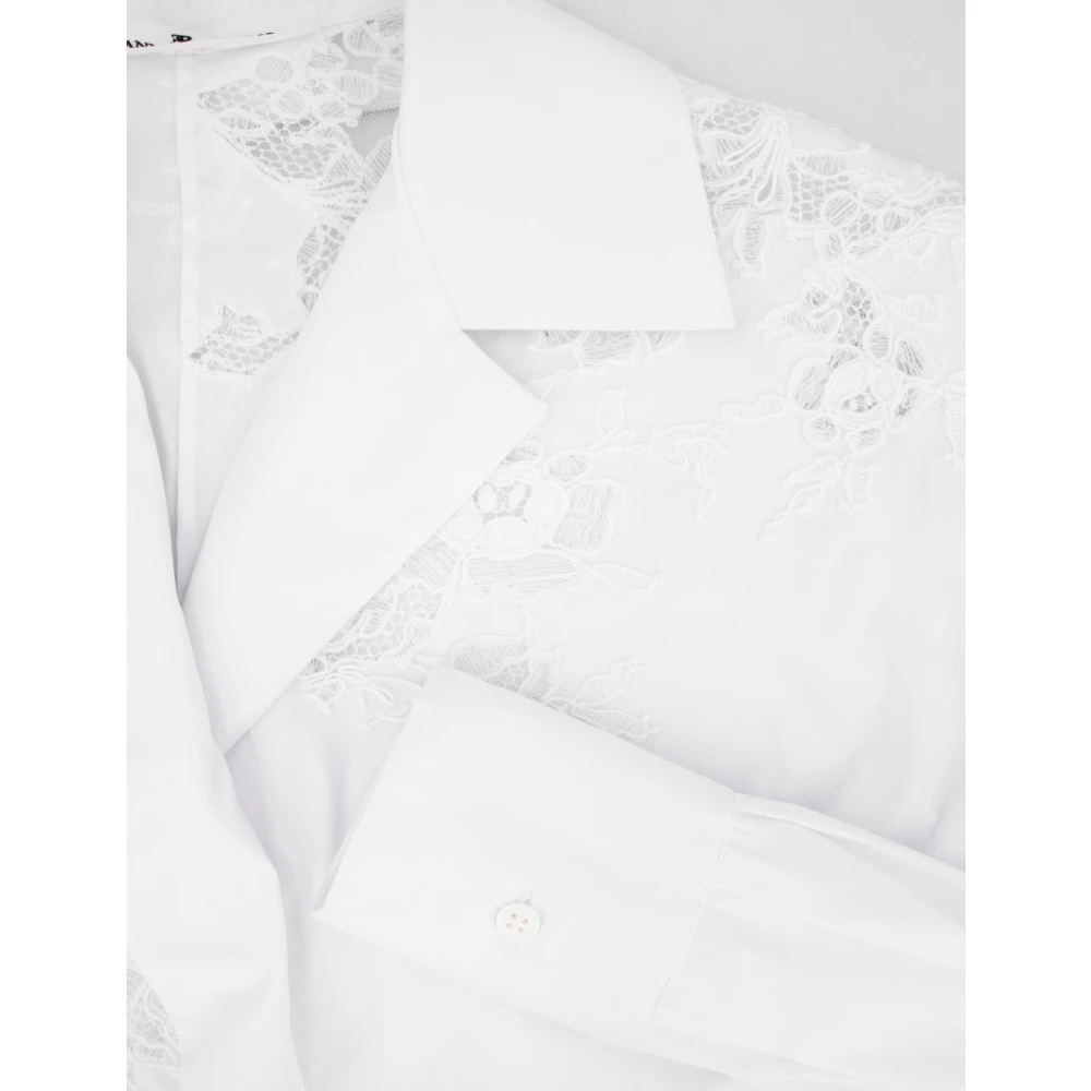 Ermanno Scervino Kanten Detail Riem Shirt White Dames
