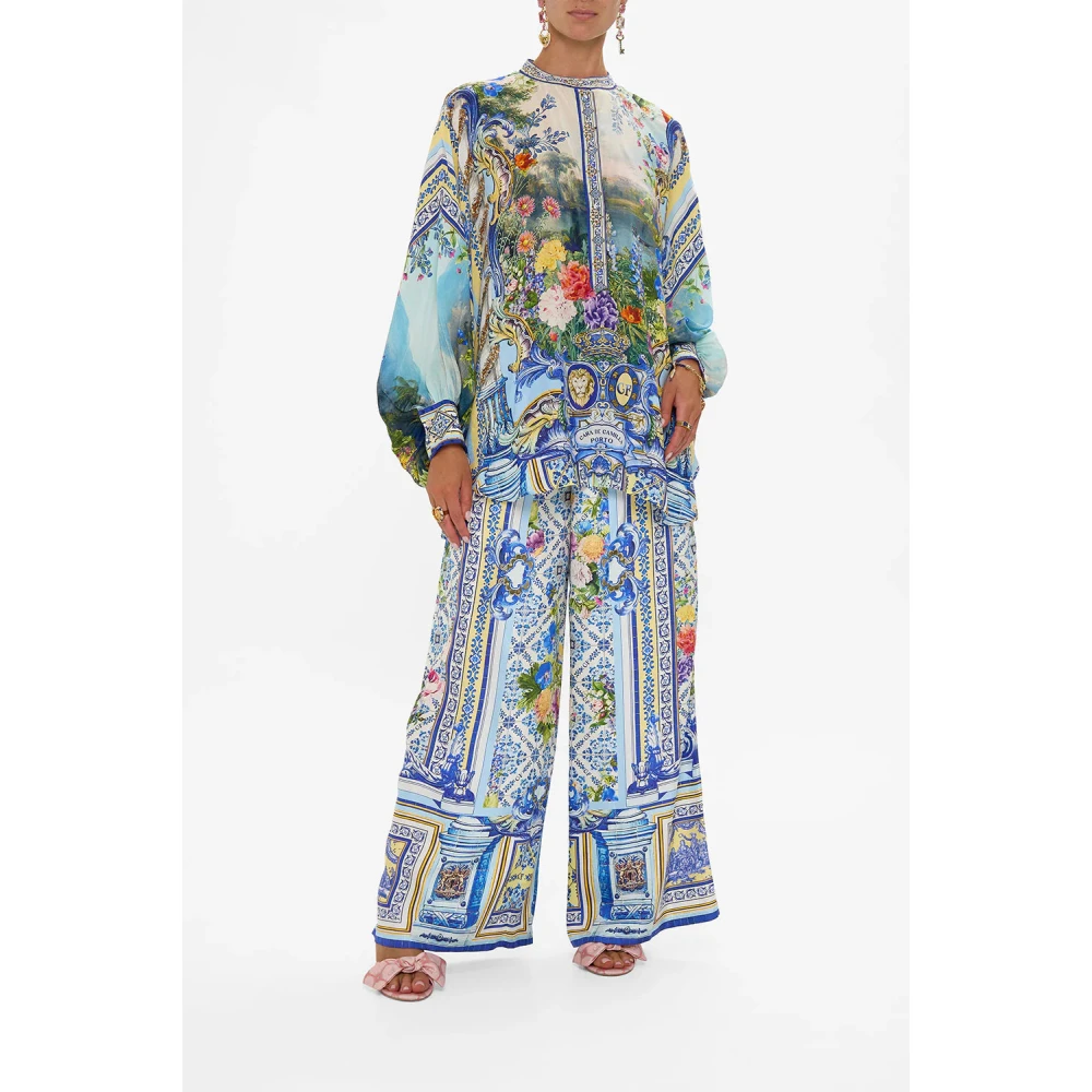 Camilla Zijden Batwing Mouw Blouse Multicolor Dames