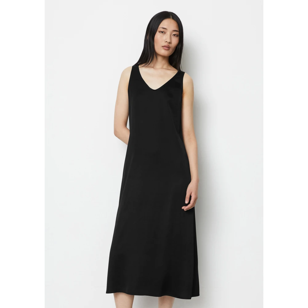 Marc O'Polo Satijnen jurk gevormd Black Dames