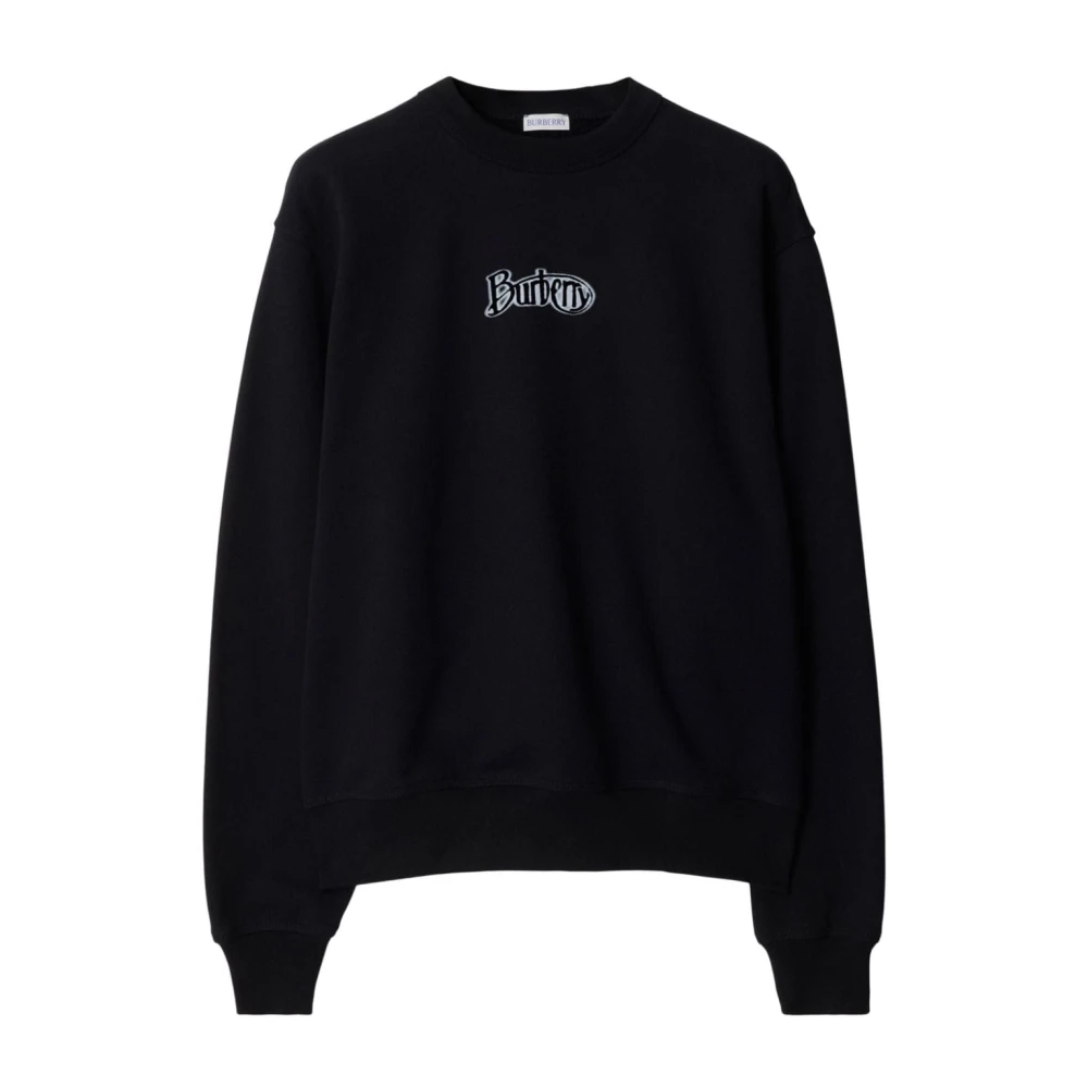 Burberry Zwarte Katoenen Ronde Hals Sweatshirt Black Heren