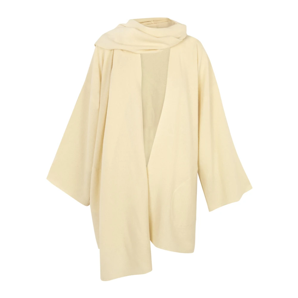 Cortana Yak Wol Shawl Kraag Jas Beige Dames
