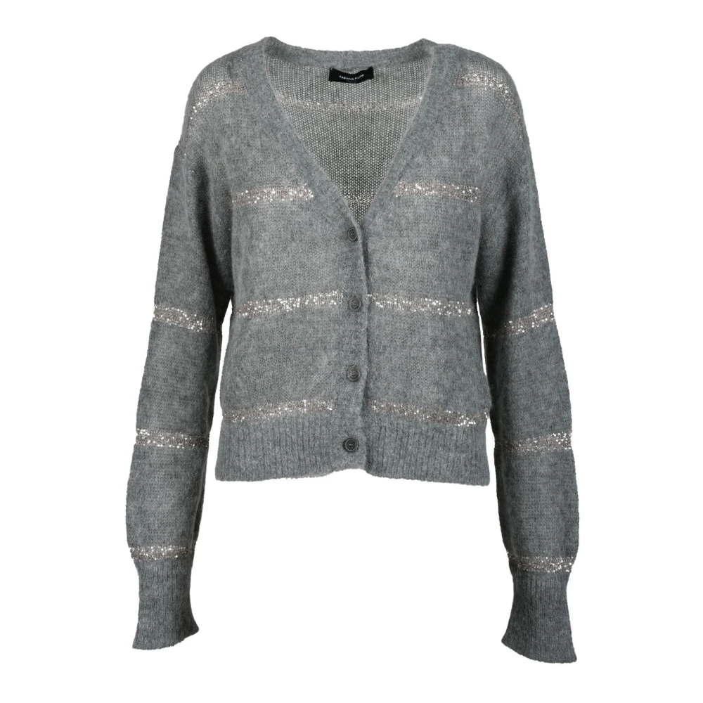 Fabiana Filippi Mohair Alpaca Cardigan Gray Dames