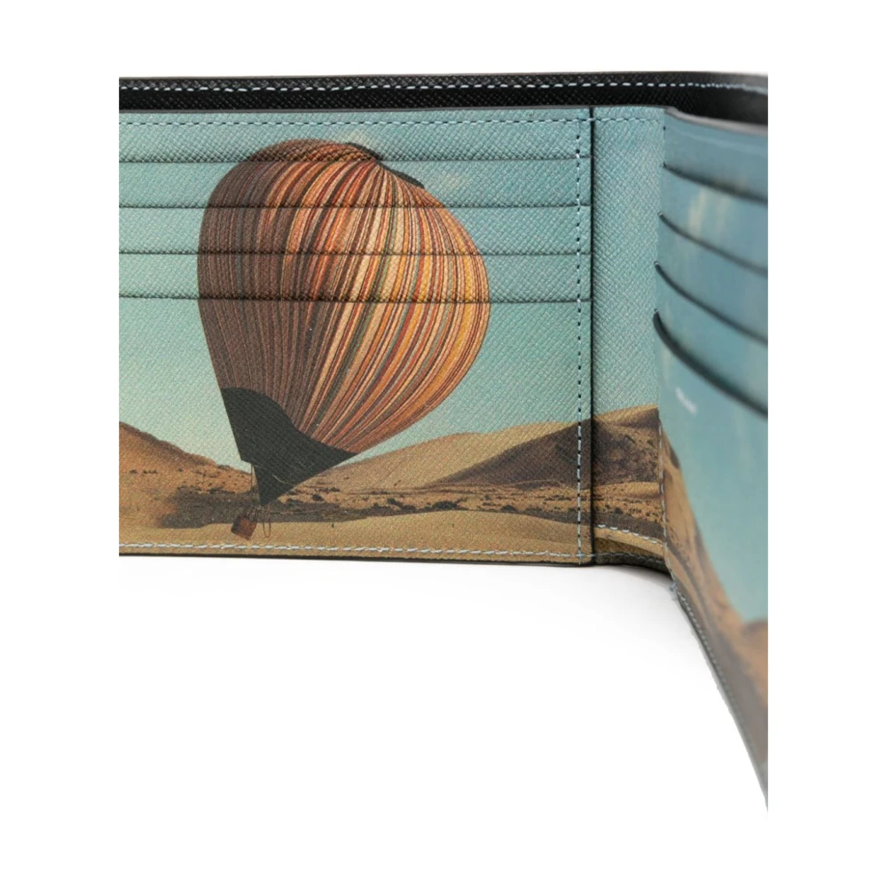 PS By Paul Smith Zwarte portemonnee met Signature Stripe Balloon Black Heren