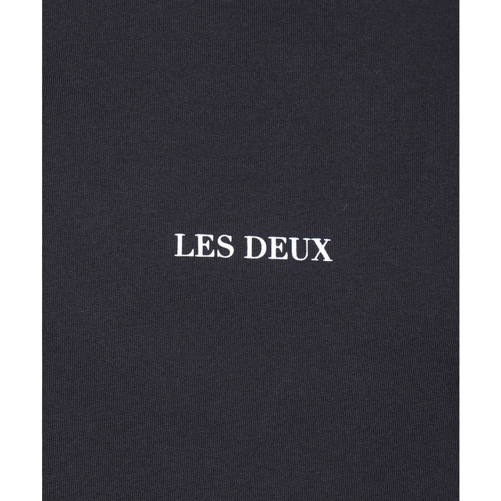 Les Deux Katoenen Crew-Neck T-Shirt Blue Heren
