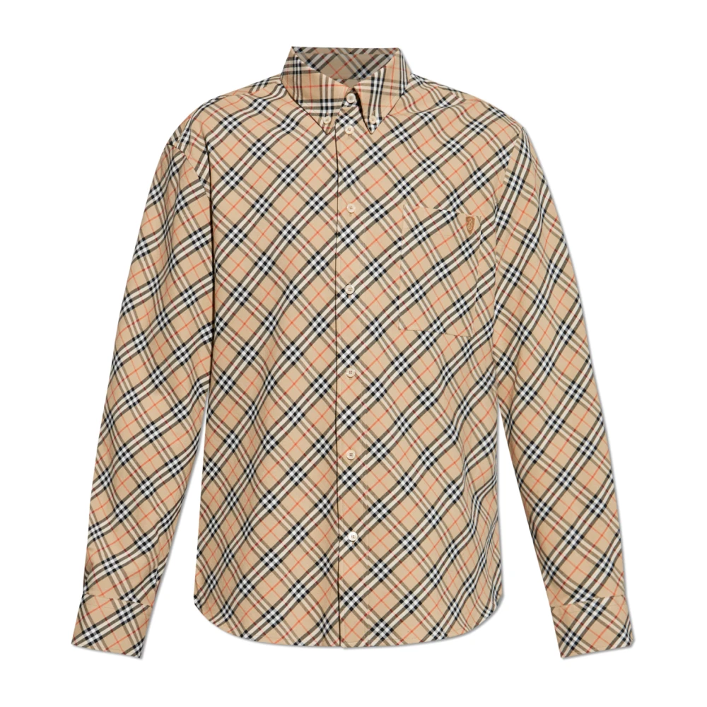 Burberry Men's Beige Checkered Shirt - Casual Shirts - M - Shirts