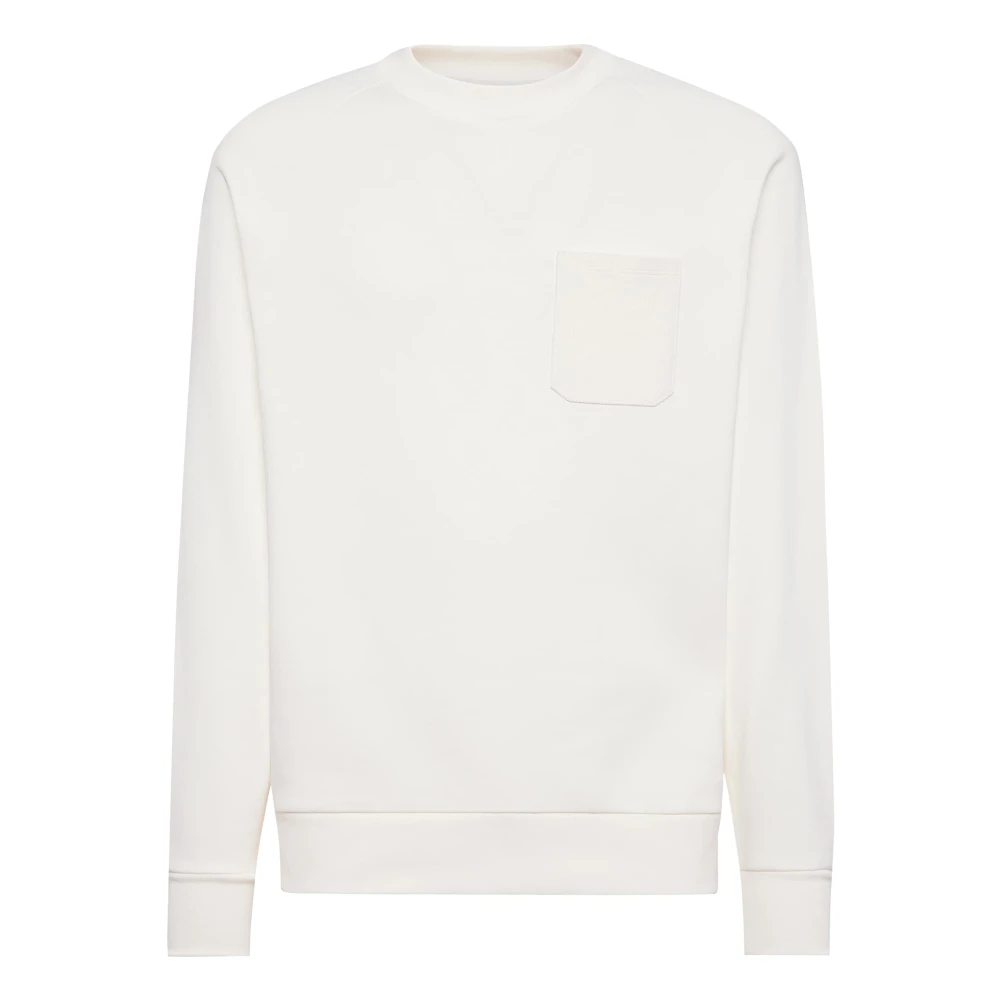 Boggi Milano Katoenen Sweatshirt met Ronde Hals White Heren