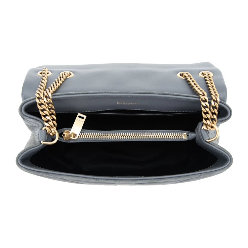 Saint Laurent Leren Schoudertas Magnetische Knoop Gray Dames