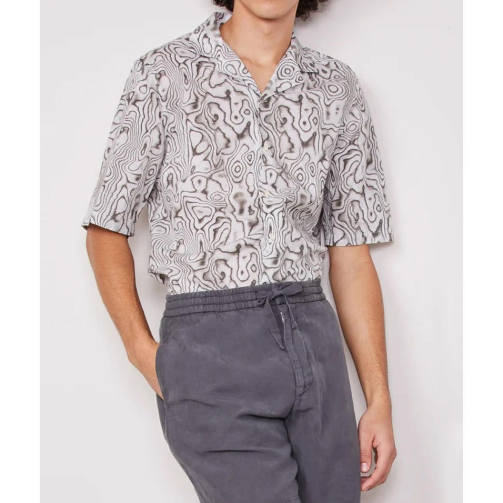 Officine Générale Korte mouwen microprint overhemd Multicolor Heren