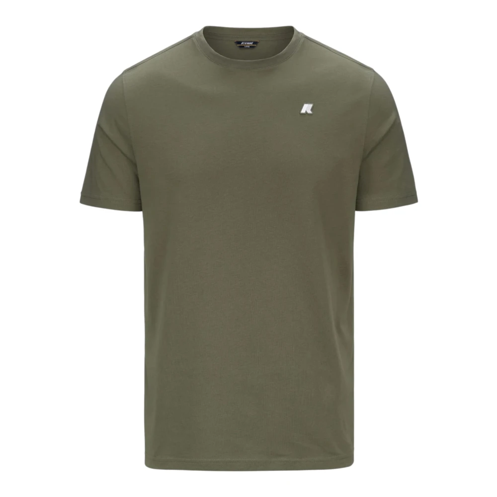 K-Way Men's Green Jersey T-Shirts And Polos