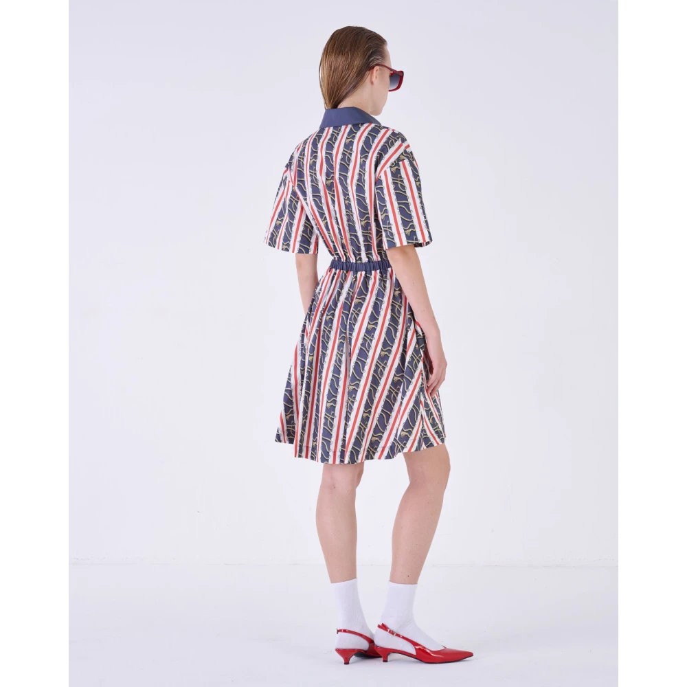 Silvian Heach Gestreepte overhemdjurk Blue Dames