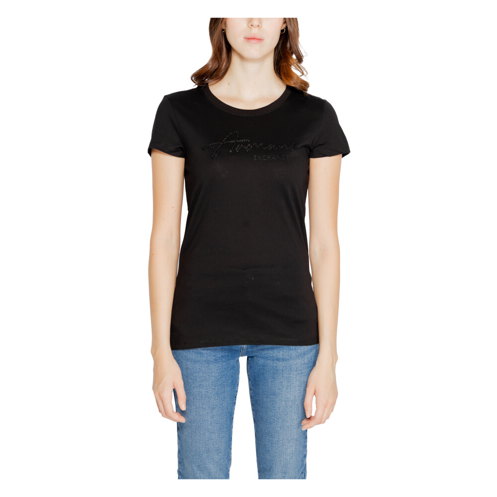 Black Round Neck T Shirt Women Armani Exchange Men s Fashion Miinto