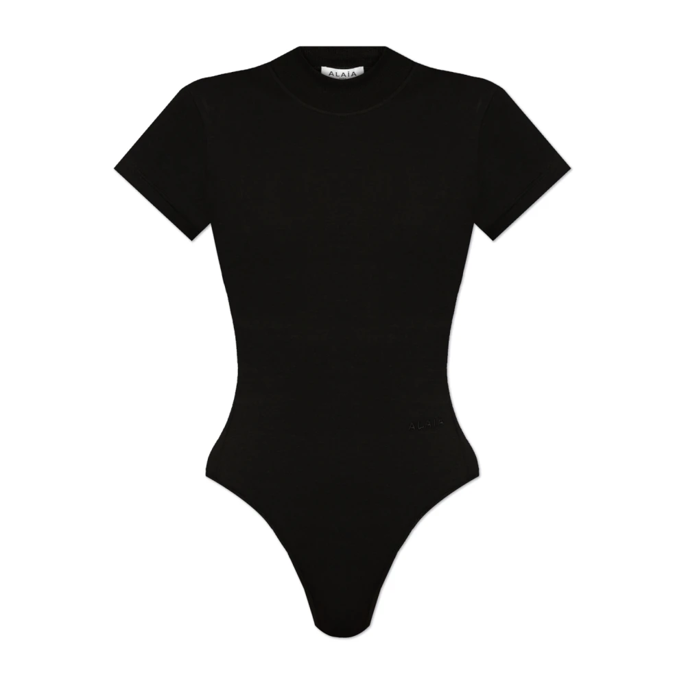 Alaïa Bodysuit met logo Black Dames