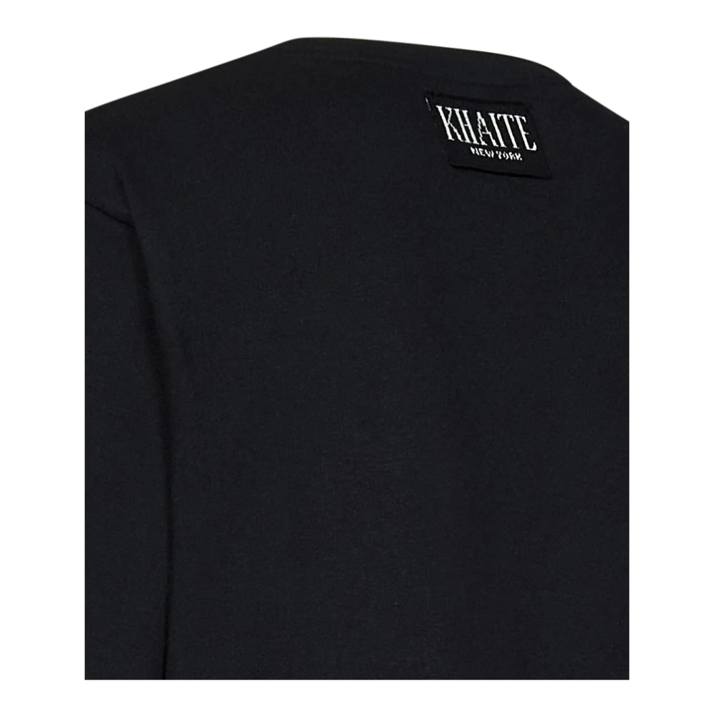 Khaite Zwart T-shirt met Cashmere Logo Label Black Dames