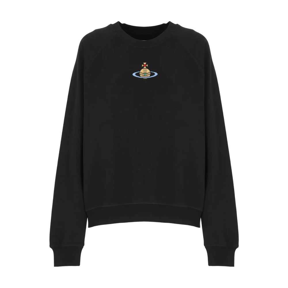 Vivienne Westwood Zwarte katoenen sweatshirt met geborduurd logo Black Dames