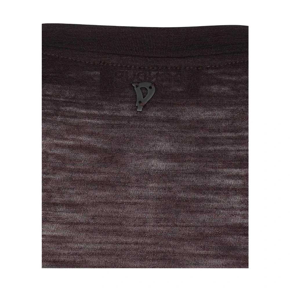 Dondup Wollen Langarm T-Shirt Purple Dames