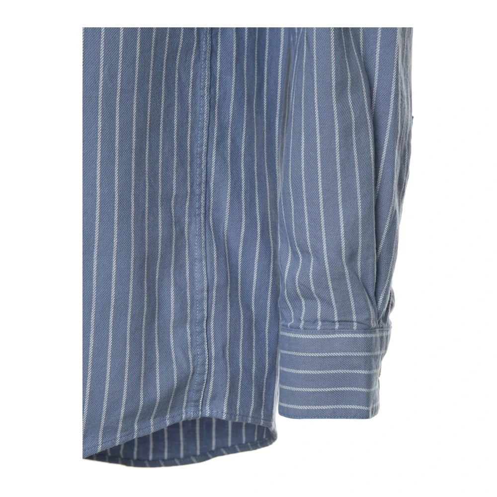 drykorn Gestreept Overhemd met Klassieke Kraag Blue Heren