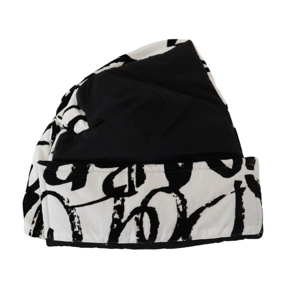 Dolce & Gabbana White Printed Nylon Women Winter Beanie Cap Hat - Image 3