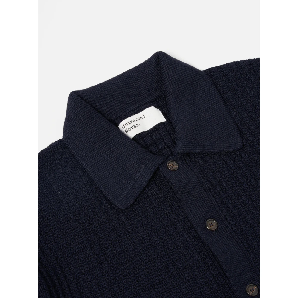 Universal Works Navy Merino Gebreid Jack Blue Heren
