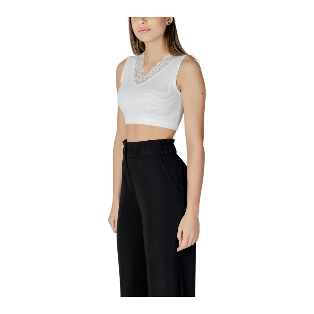 Guess Mouwloze V-hals Top White Dames