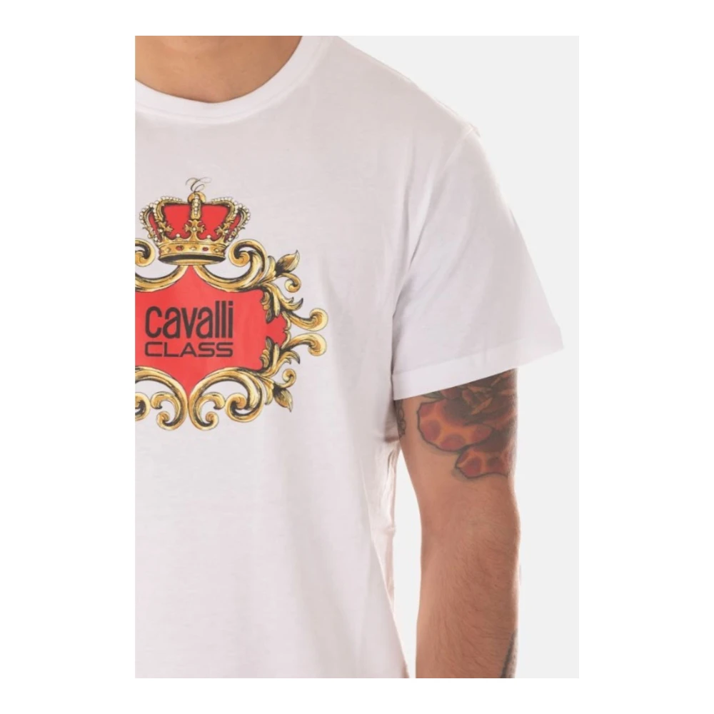 Just Cavalli Heren Logo T-Shirt White Heren