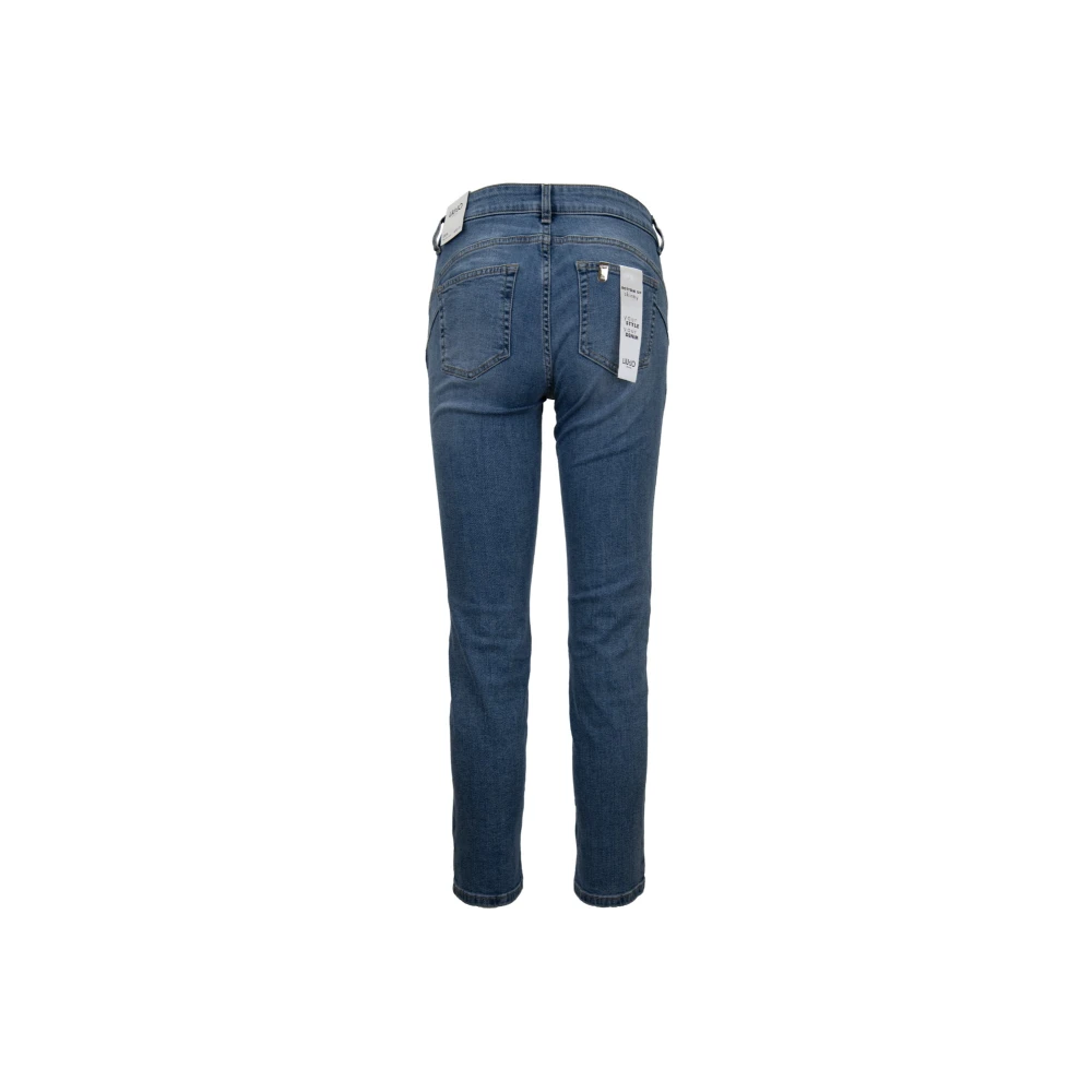 Liu Jo Dames Jeans met rits en knoop met strass Blue Dames
