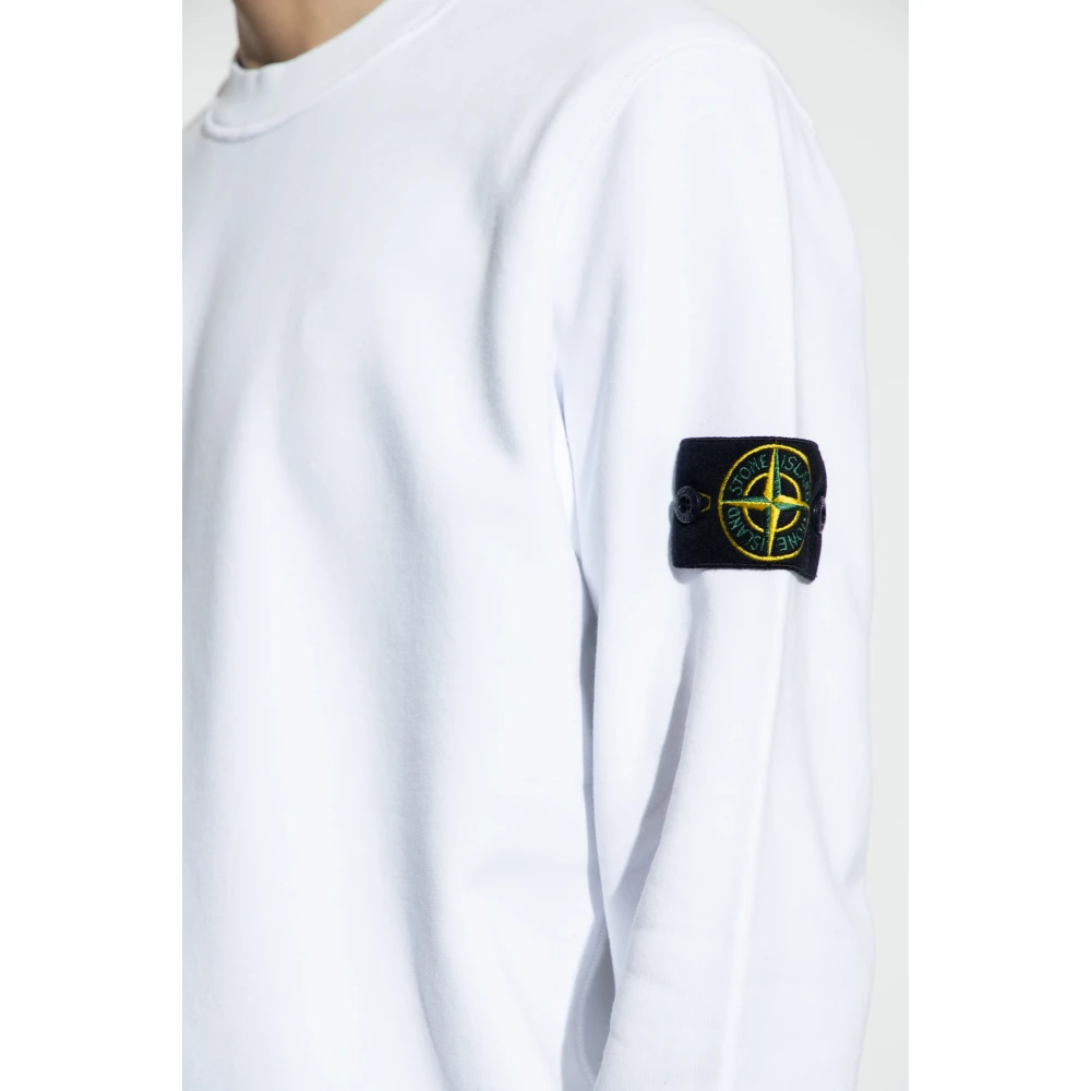 Stone Island Sweatshirt met logo patch White Heren
