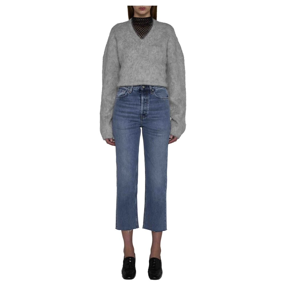 TotêMe Lichtblauwe Denim Straight Leg Jeans Blue Dames