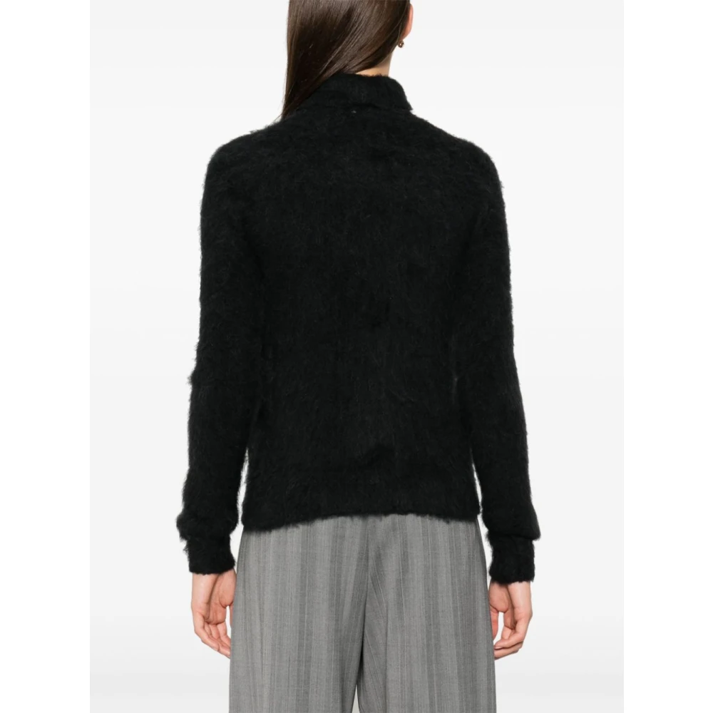 SPORTMAX Zwarte Gebreide Hoge Hals Trui Black Dames