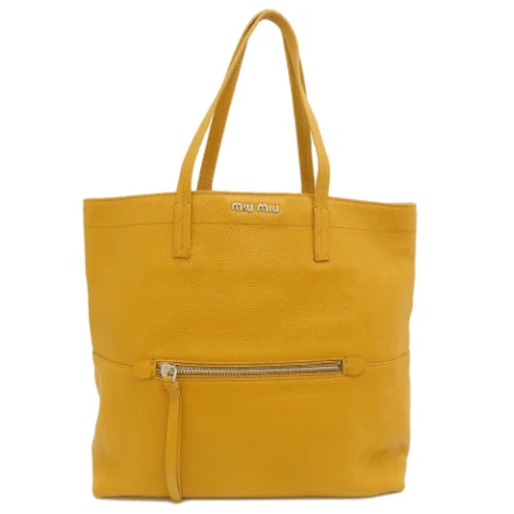 Miu Pre-owned Leather shoulder-bags Yellow Dames