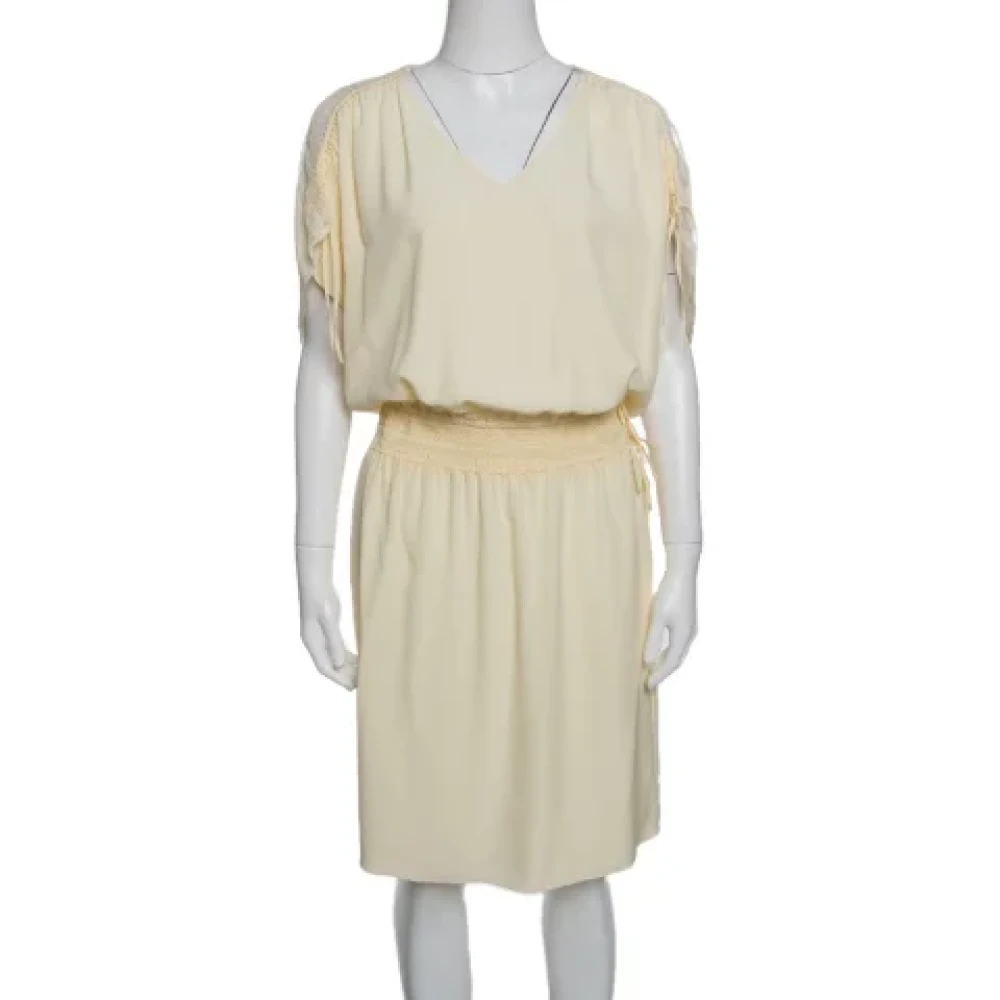 Chloé Pre-owned Silk dresses Yellow Dames