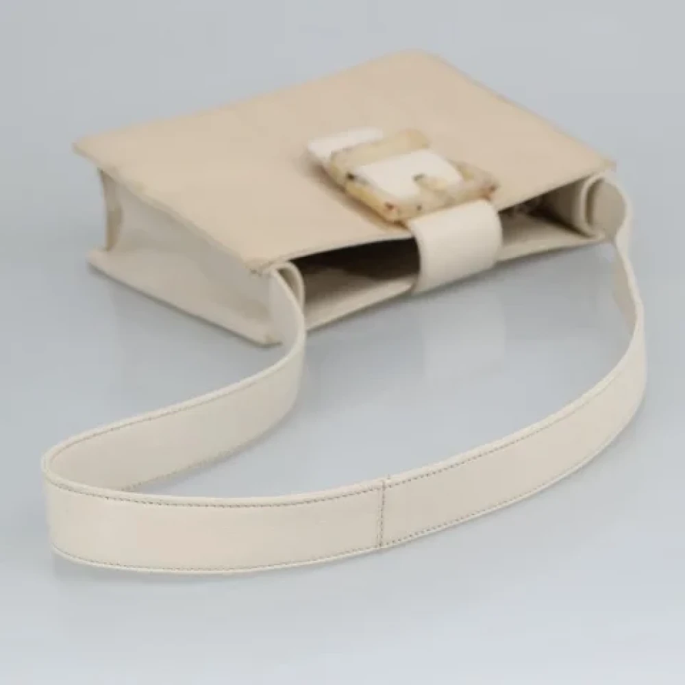 Prada Vintage Pre-owned Leather shoulder-bags Beige Dames