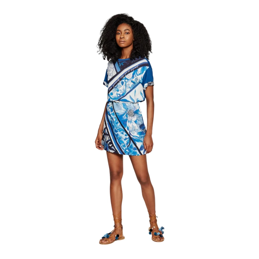 Desigual Korte Jurk Blue Dames
