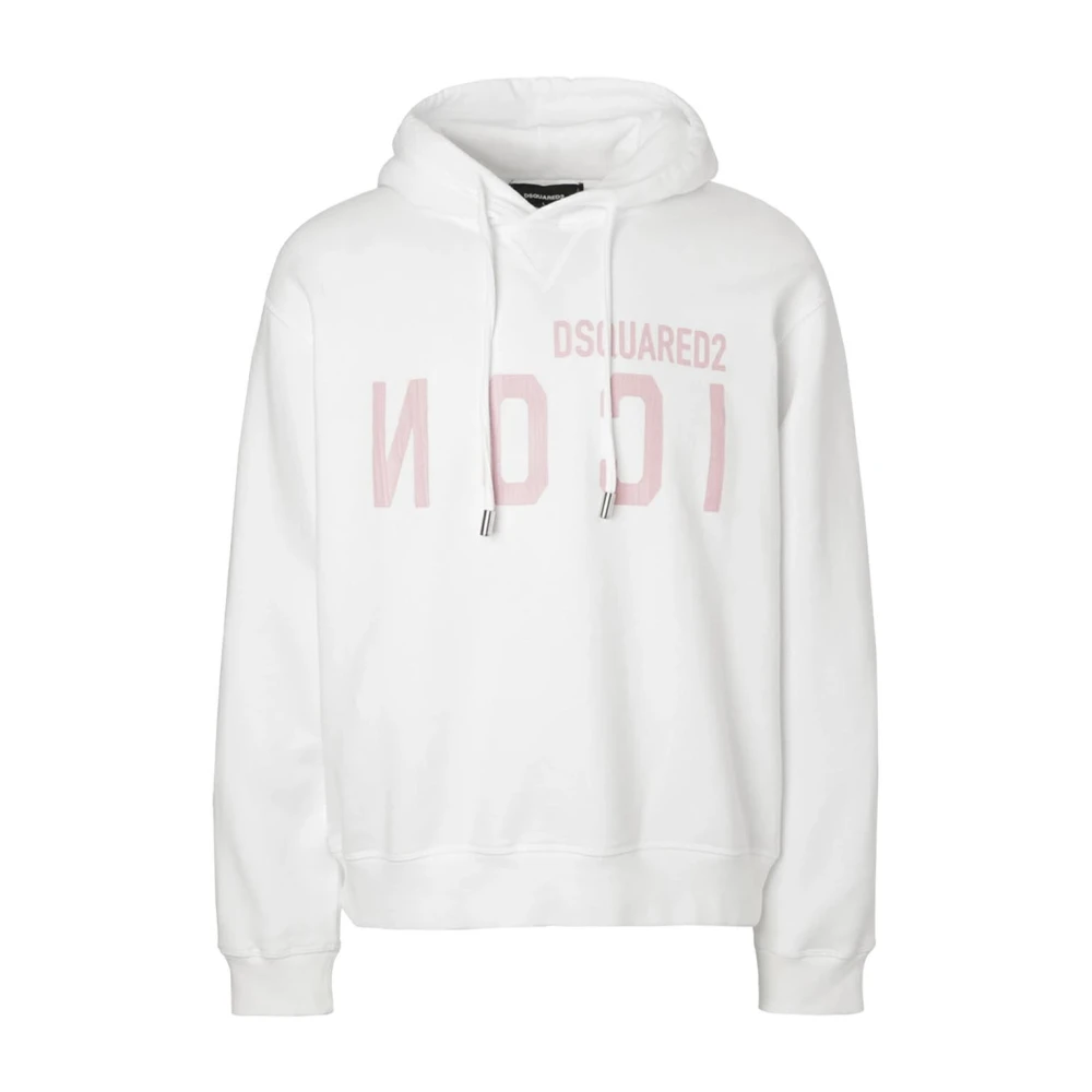 Dsquared2 Gedrukt Logo Hoodie White Heren