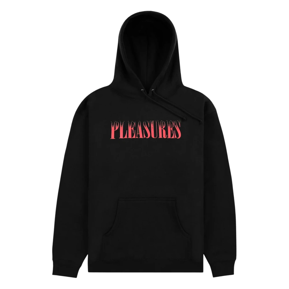 Pleasures Zwarte hoodie met voorprint Black Heren