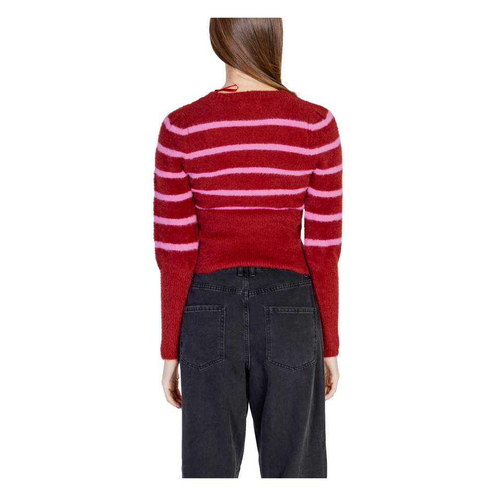 Only Gestreept Langemouw Gebreid Rood Red Dames