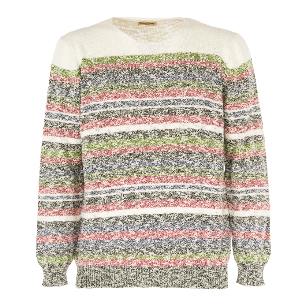 Cashmere Company Heren Cashmere Blend Lange Mouw Trui Multicolor Heren