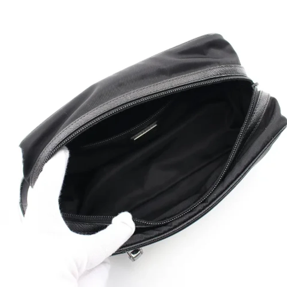 Prada Vintage Pre-owned Canvas clutches Black Dames