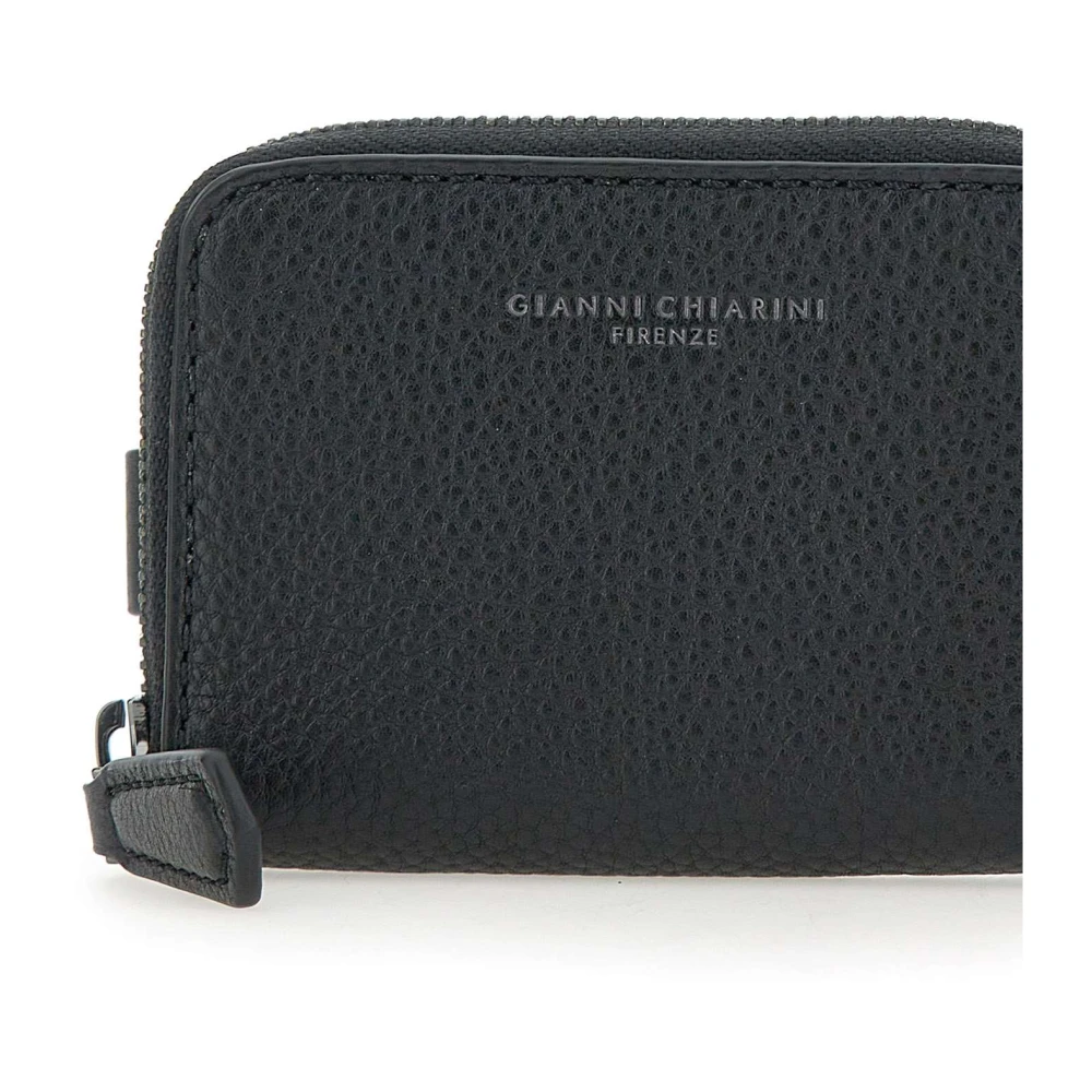 Gianni Chiarini Heren Korrelig Leren Portemonnee Zwart Black Heren
