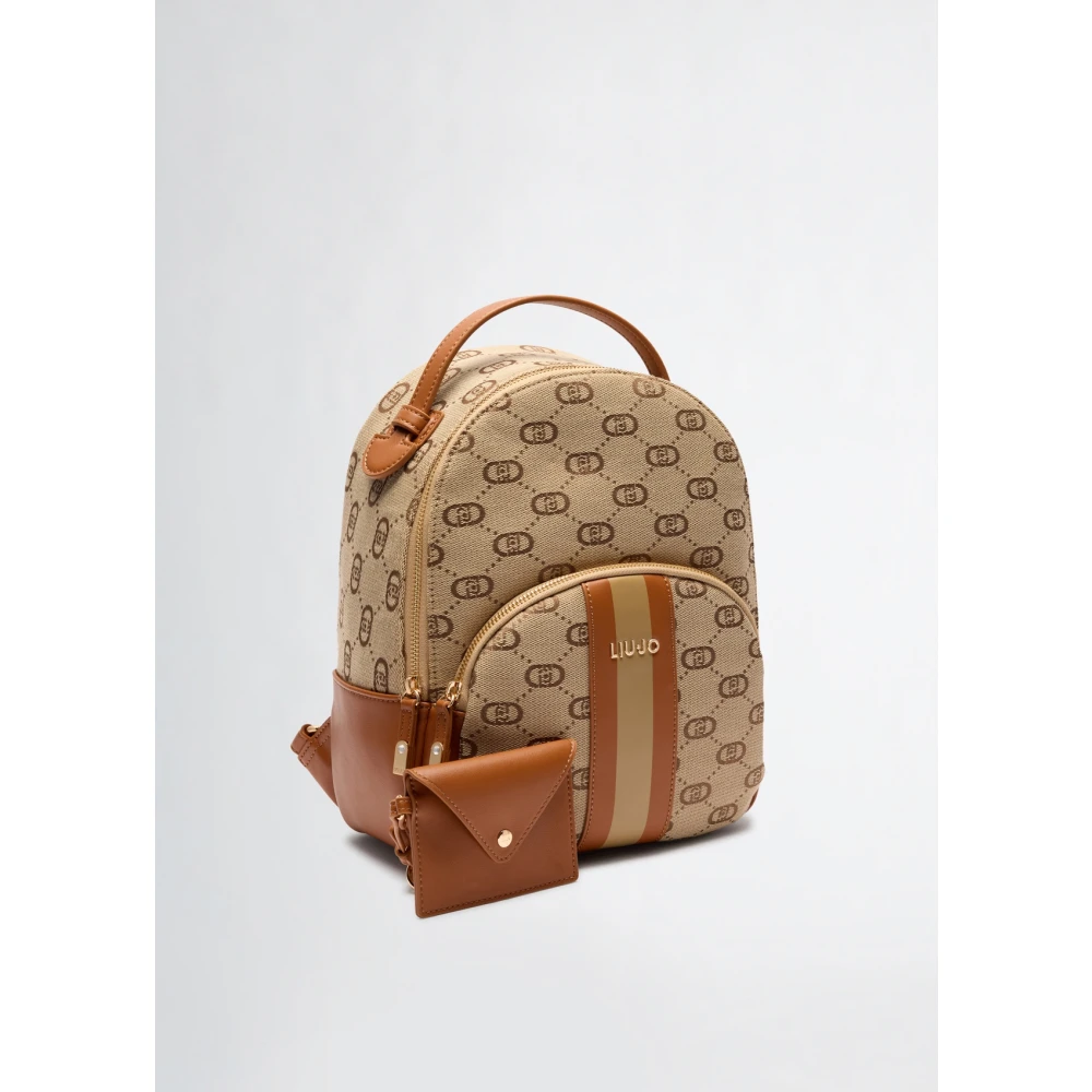 Liu Jo Jacquard rugzak met verstelbare bandjes Beige Dames